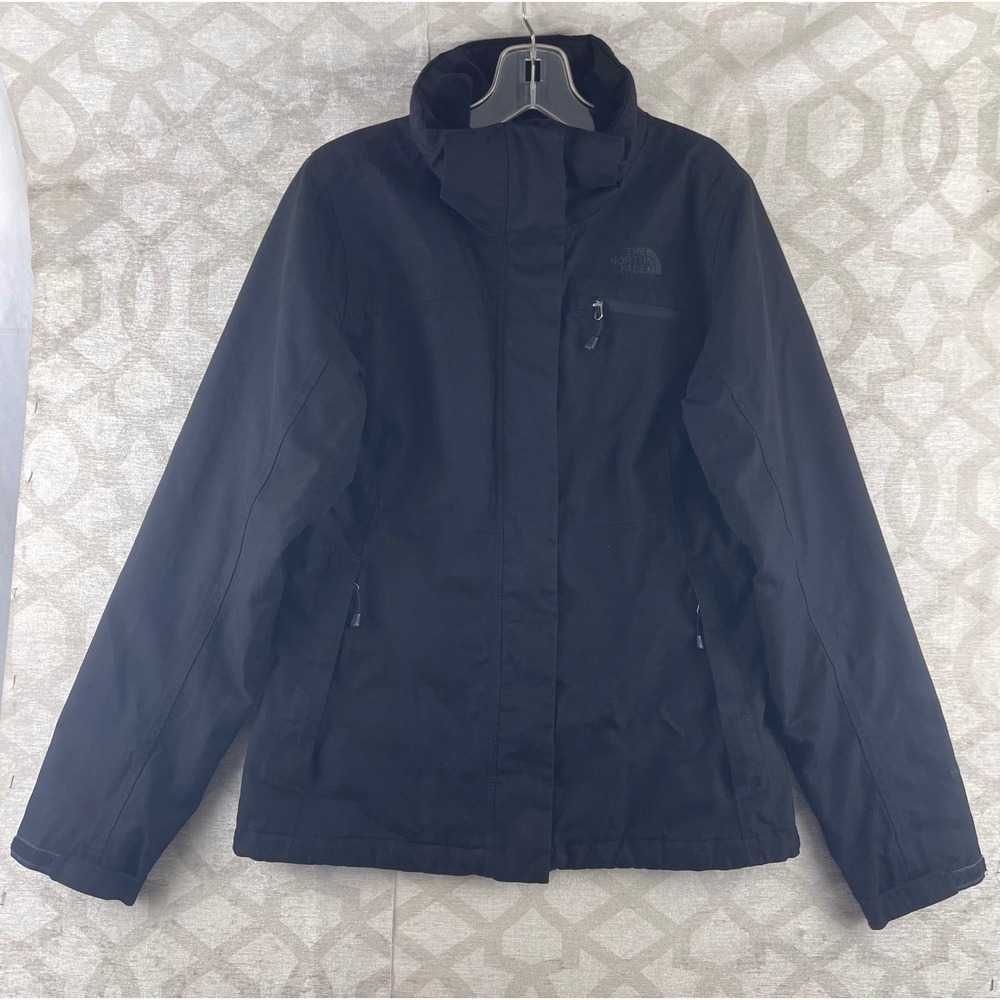 The North Face Womens HyVent‎ Black Herringbone Waterproof Fleece Lined Jacket S